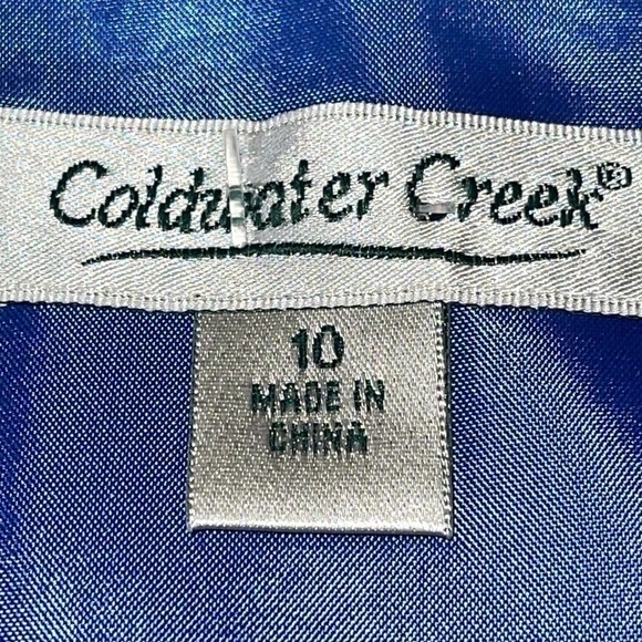 Coldwater Creek Blue Linen Blouse Turquoise Beads Sz. 10 - Picture 10 of 14